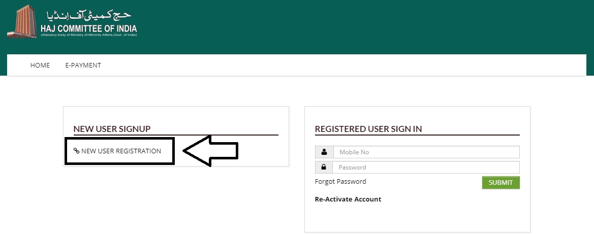 new user registration