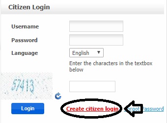 create citizen login