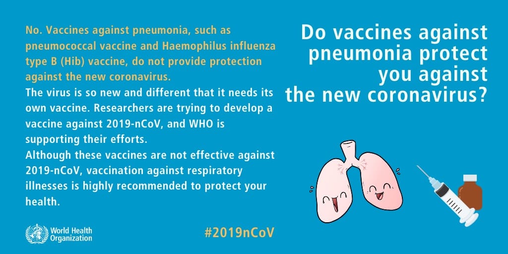 Do vaccines against pneumonia protect you against the new coronavirus?