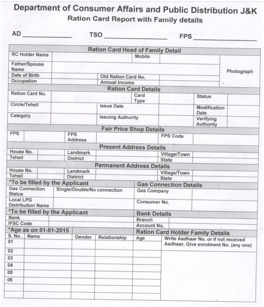 Ration Card Report with Family Details
