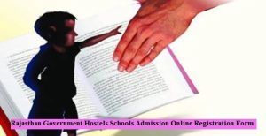 rajasthan government hostels schools admission registration form 2022