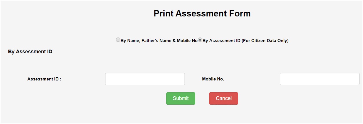 print assessment form
