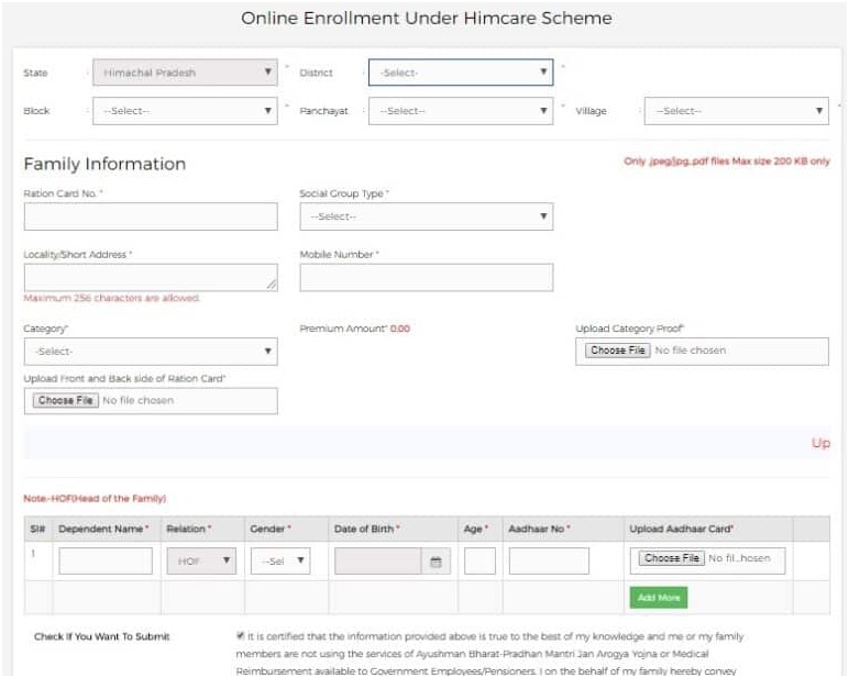 online enrollment himcare scheme