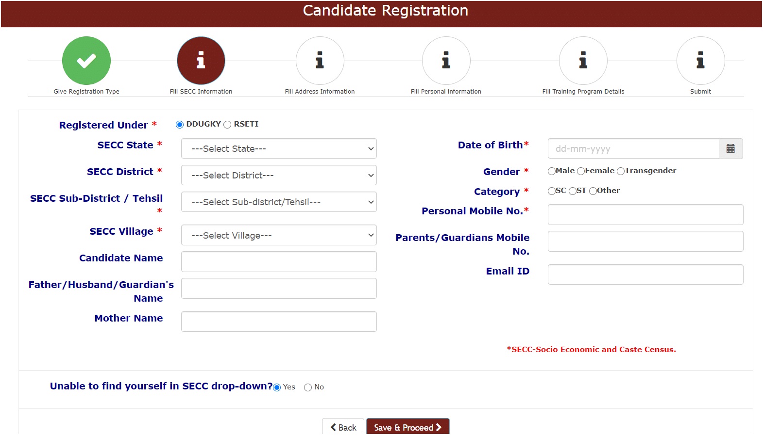 kaushal panjee online skill registration form