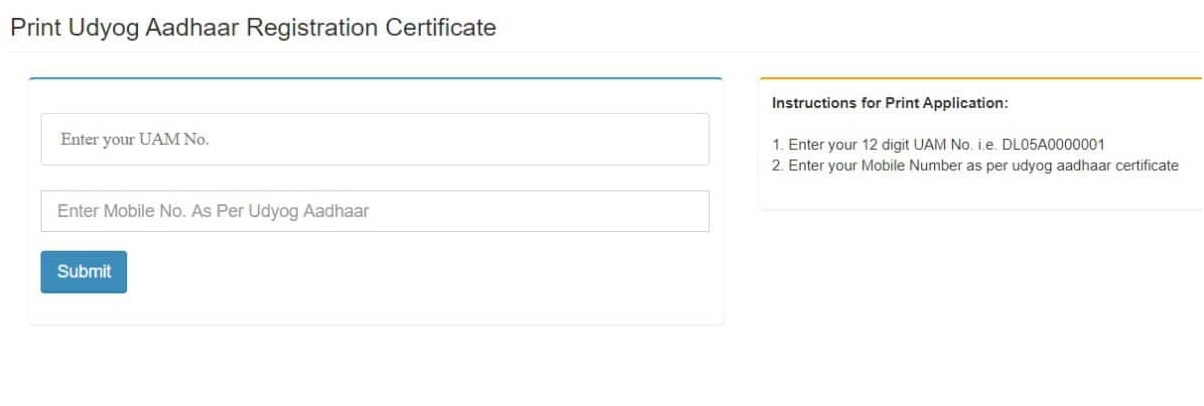print udyog aadhaar registration certificate