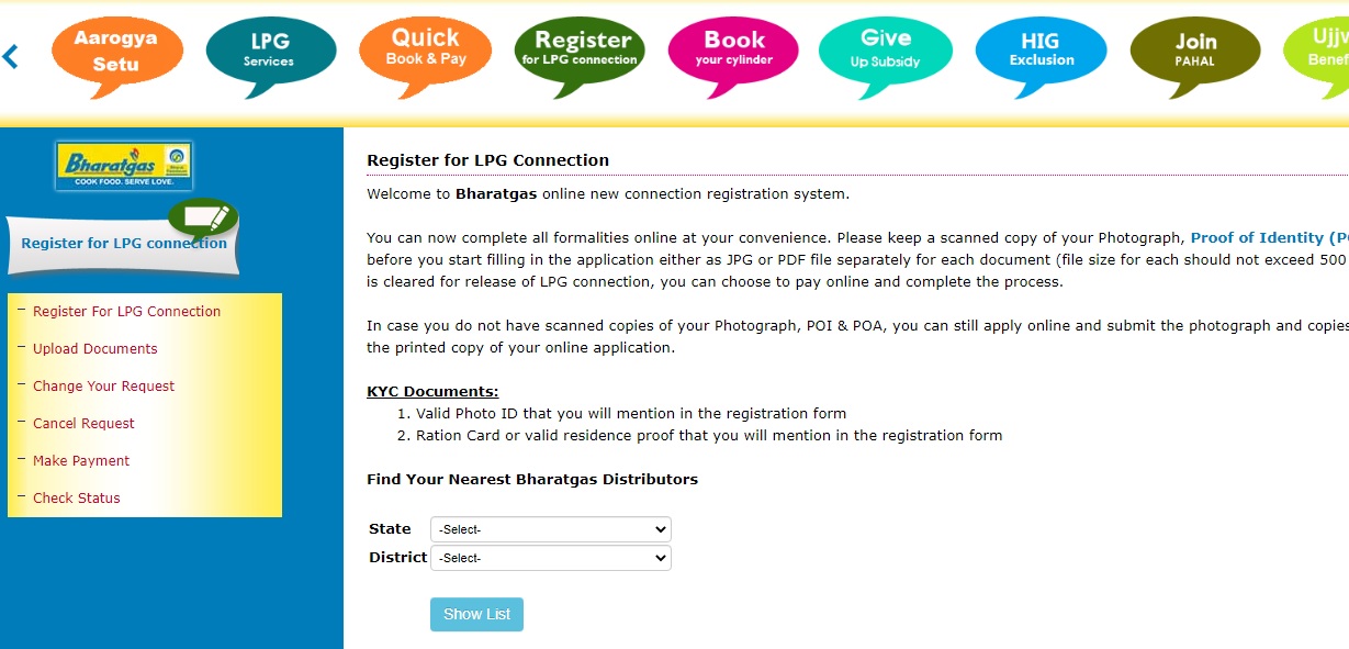 new bharat gas connection 2024 online registration form