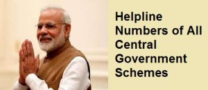 helpline numbers of all central government schemes