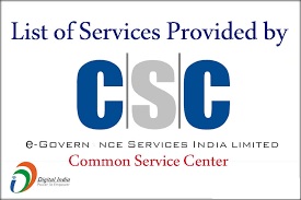 list of services provided by common service centers in india