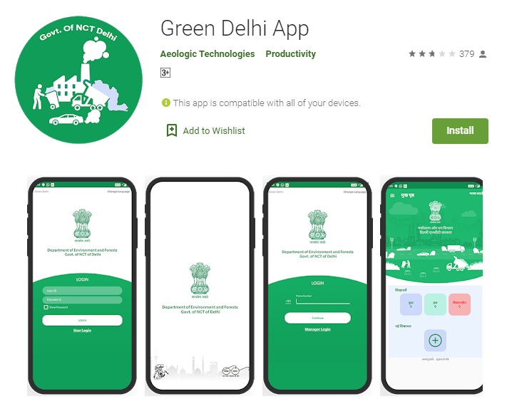 green delhi mobile app apk download