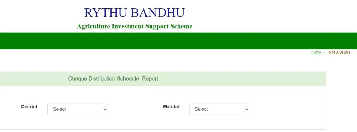 rythu bandhu money status