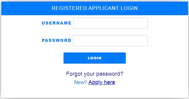 registered applicant login