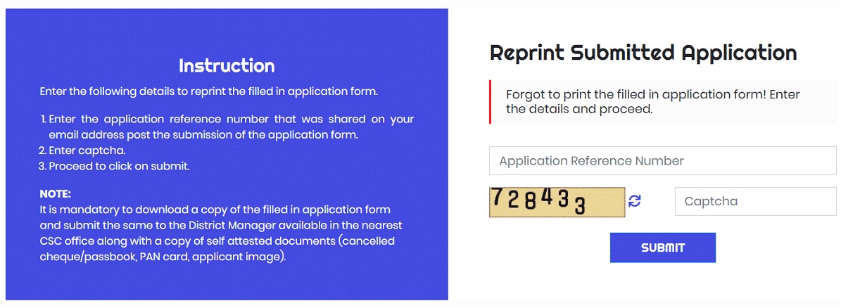 reprint application