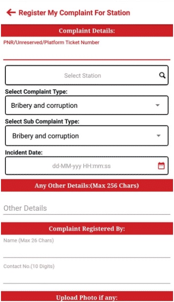 Register My Complaint For Station
