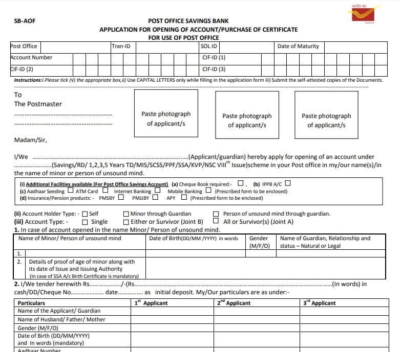ppf account opening form 2021