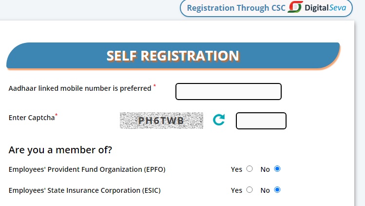 Registration through CSC