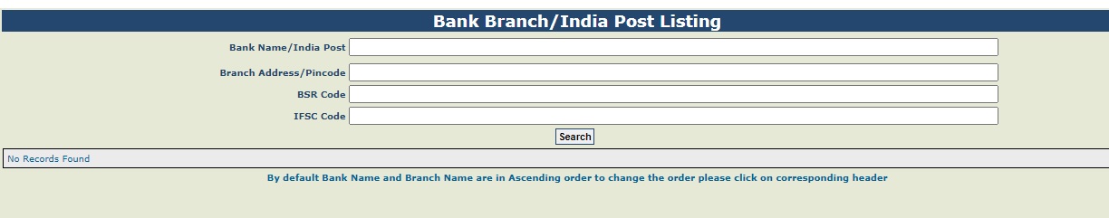 Bank Branch India Post Listing