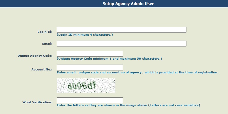 Setup Agency Admin User