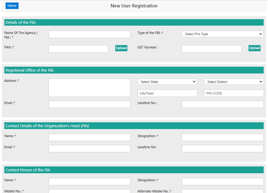 new user registration