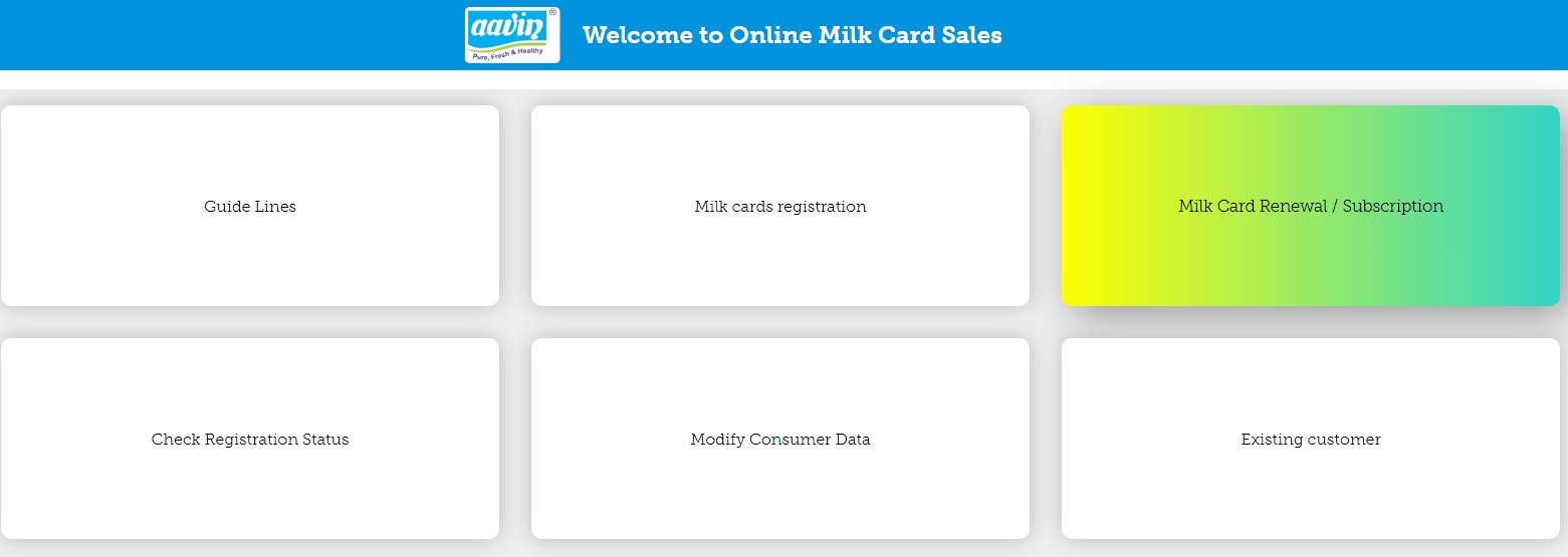 Milk Card Renewal / Subscription